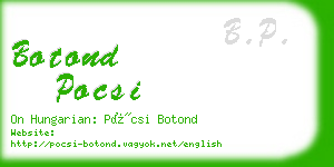 botond pocsi business card
